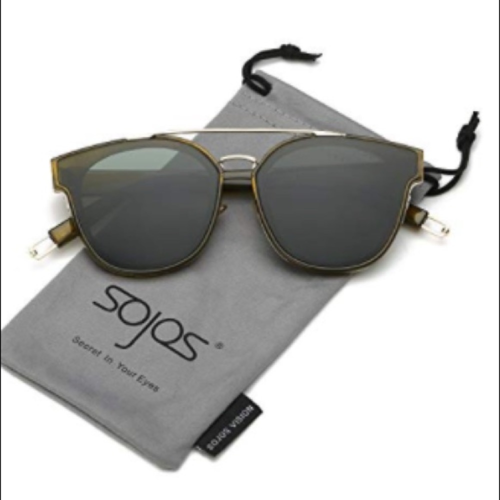 SojoS Classic Square Sunglasses Olive Green